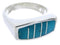 Turquoise Southwestern Sterling Silver Ring Size 7-1/4 IS68210